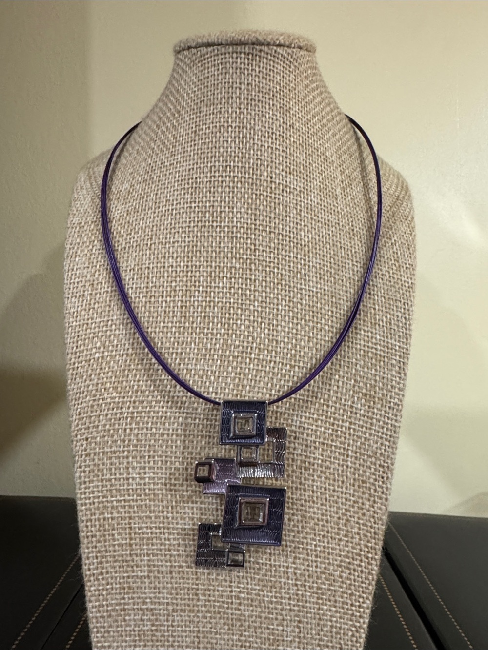 Purple Geometric Pendant Necklace - Women Jewelry